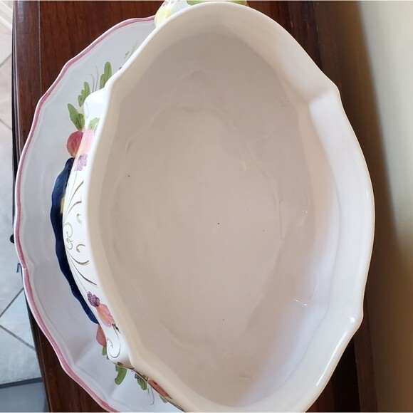 Antique Vintage Multi Floral Soup Pot Tureen Made in Italy - Picture 8 of 14